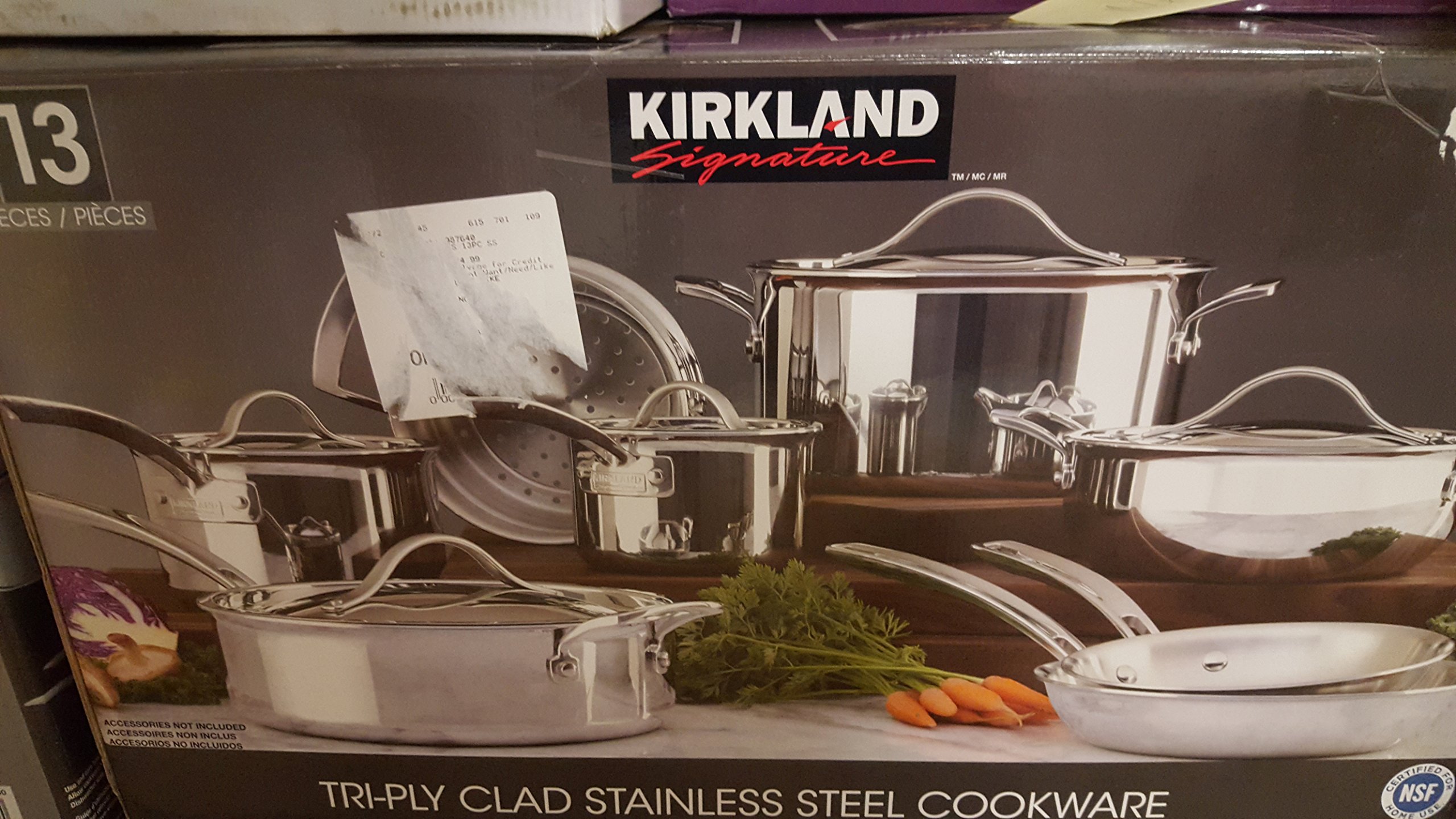 Kirkland COS987640 Tri-Ply Clad Professional Quality Cookware Set